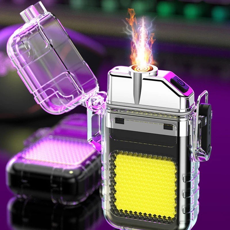 Multi-Function Electric Arc Lighter with LED Keychain Light | USB Rechargeable Waterproof Flameless Lighter