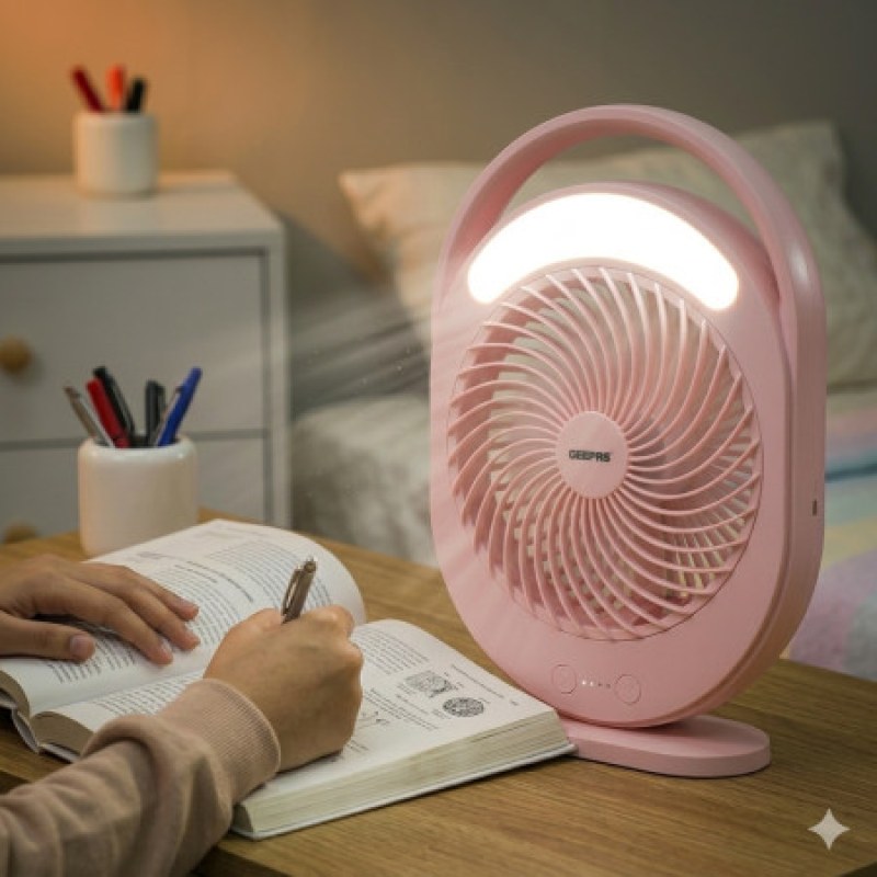 YG-719 Rechargeable LED Multifunctional Table Fan | USB Portable Folding Fan with LED Light