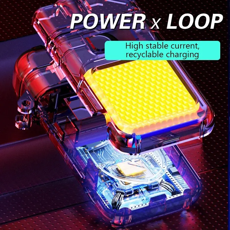 Rechargeable Electric Lighter with LED Light | Windproof Portable Lighter