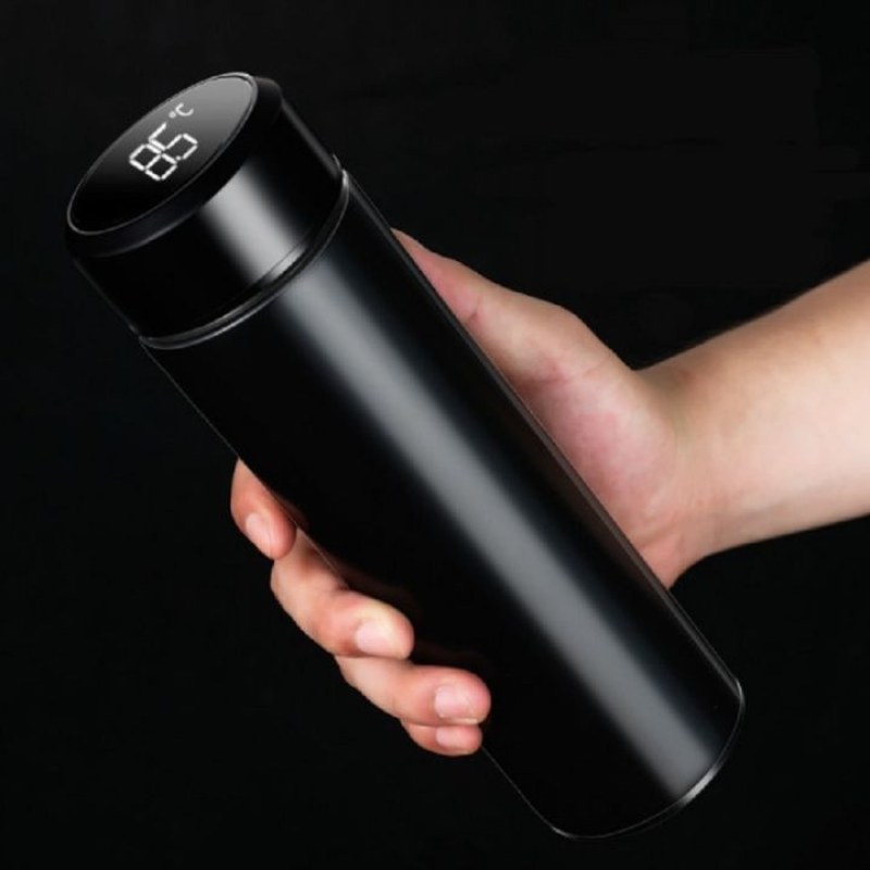 Stainless Steel Vacuum Flask With Temperature Display | 480ml Smart Thermal Water Bottle