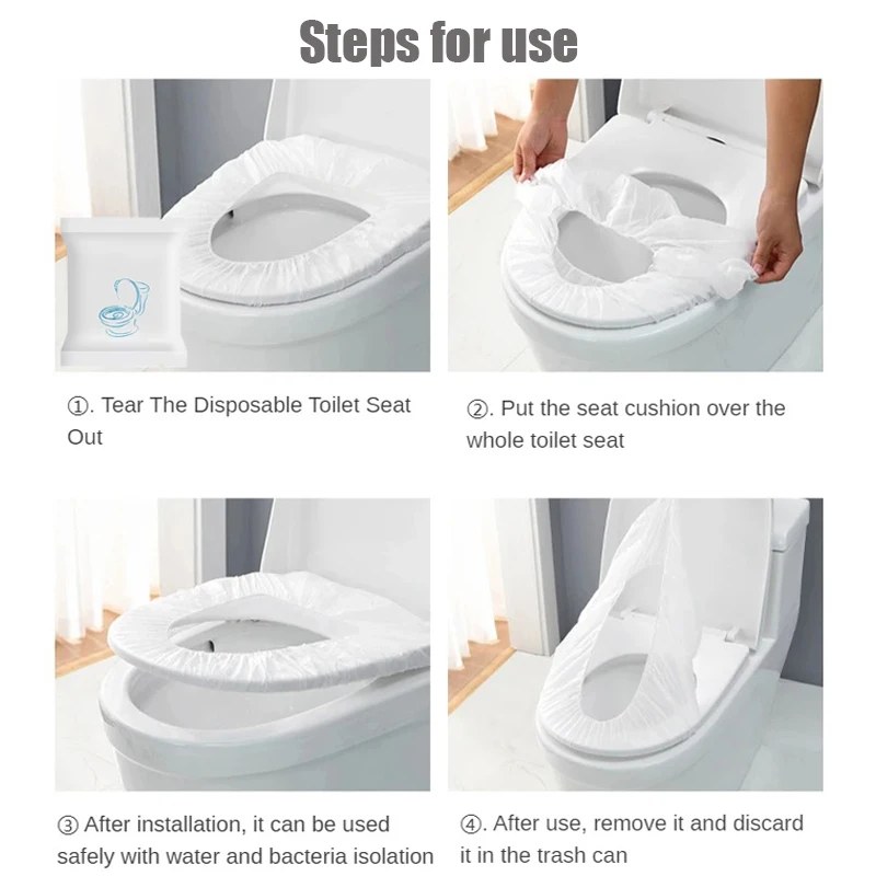 5Pcs Disposable Toilet Seat Covers | Waterproof Non-Woven Travel Bathroom Seat Protectors