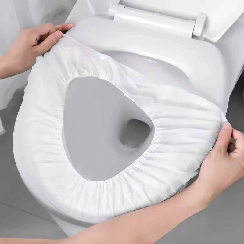 10Pcs Disposable Toilet Seat Covers | Waterproof Non-Woven Travel Bathroom Seat Protectors