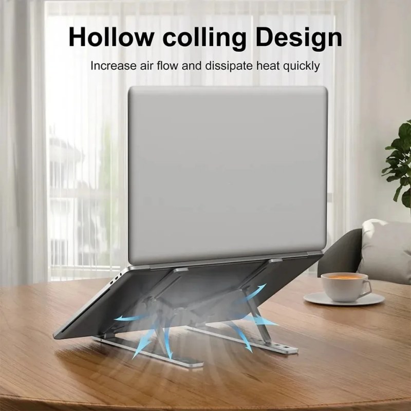 Aluminum Alloy Adjustable Foldable Laptop Stand | Portable Notebook Holder for Desk