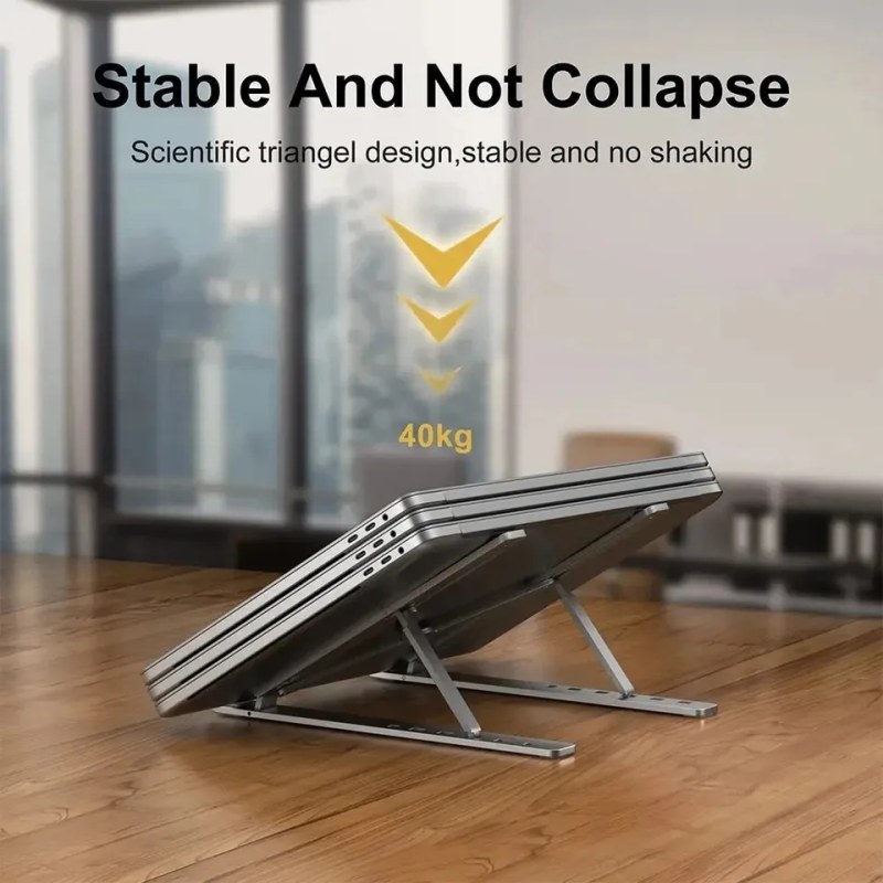 Aluminum Alloy Adjustable Foldable Laptop Stand | Portable Notebook Holder for Desk