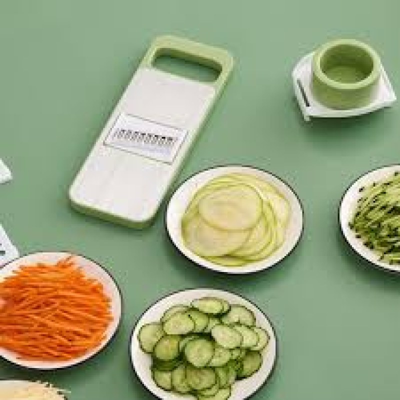 5 in 1 Stainless Steel Multifunctional Vegetable Slicer Cutter | Potato Shredder Garlic Grater Chopper