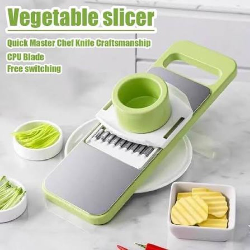 5 in 1 Stainless Steel Multifunctional Vegetable Slicer Cutter | Potato Shredder Garlic Grater Chopper