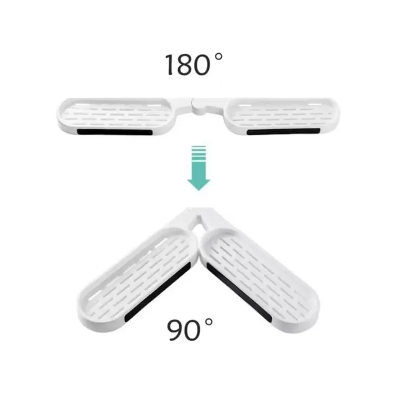  180 Degree Corner Rotating Wall-mounted Bathroom Organizer Storage Rack