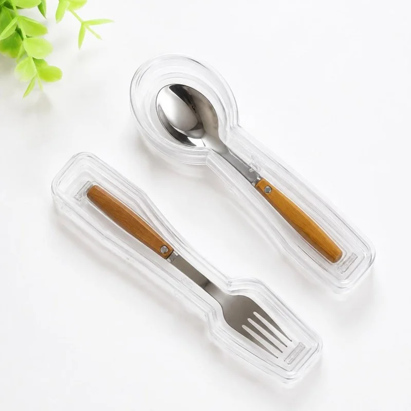 2-Piece Transparent Cutlery Holder Set – Fork & Teaspoon Storage Organizer