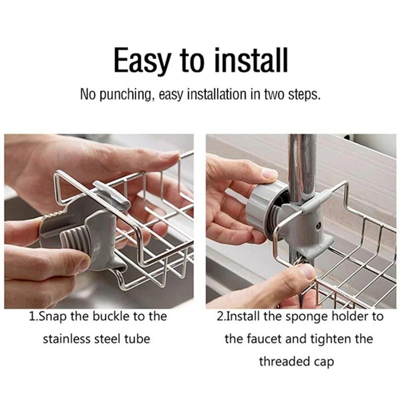 Stainless Steel Kitchen Faucet Storage Shelf | Sink Organizer Rack