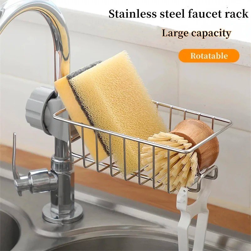 Stainless Steel Kitchen Faucet Storage Shelf | Sink Organizer Rack