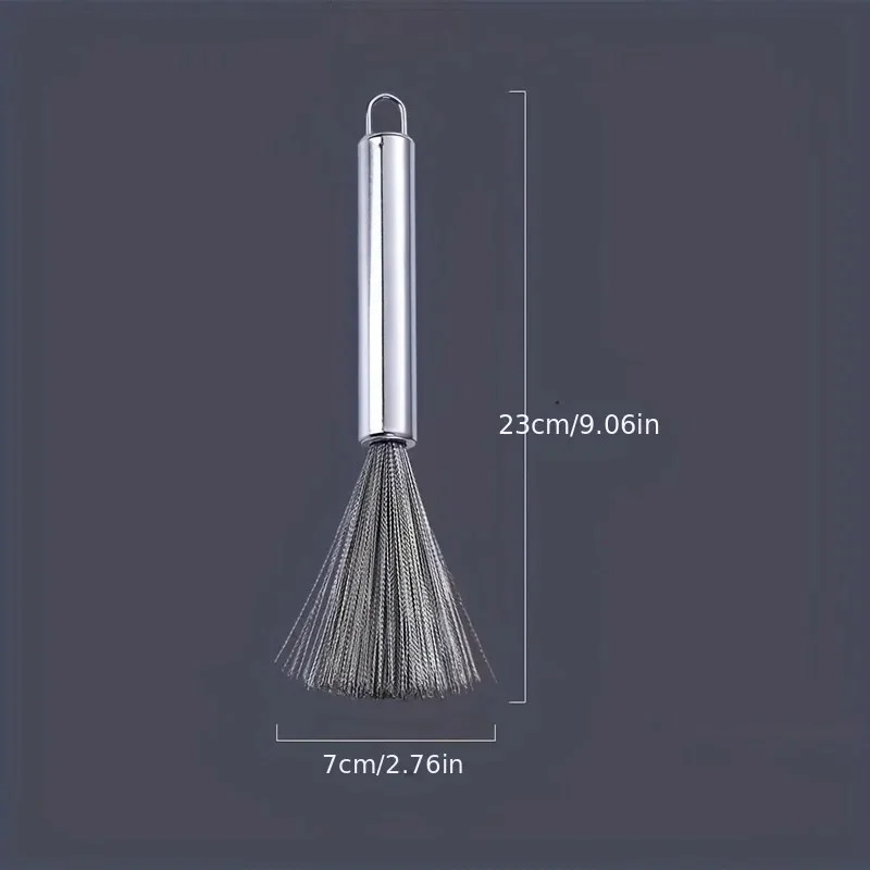2pcs Long Handle Stainless Steel Kitchen Scrubbing Broom – Heavy Duty Pot, Pan & Sink Cleaning Brush- 000979