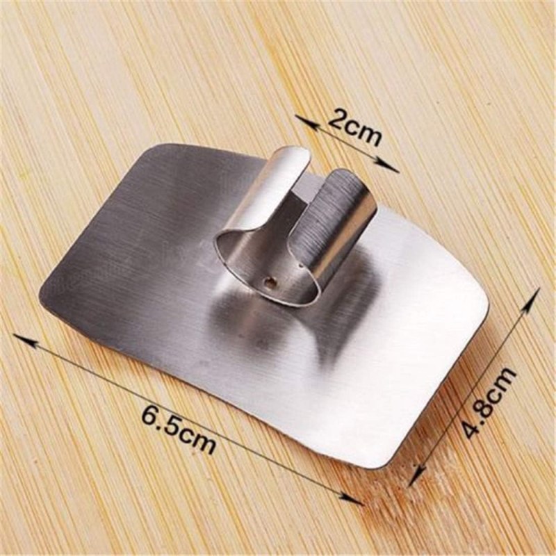 Stainless Steel Finger Guard 2PCS | Kitchen Cutting Protector Ring for Safe Vegetable Chopping
