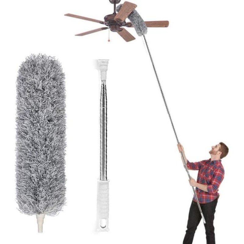 Extendable Microfiber Duster Cleaning Brush | Telescopic Dust Cleaner for Home, Ceiling & Furniture