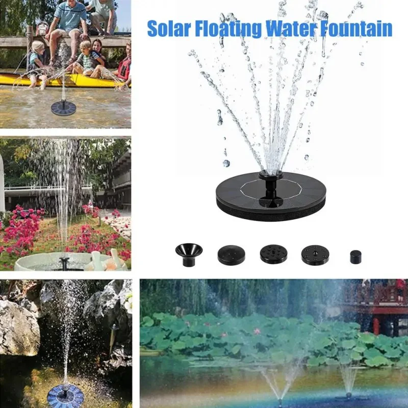 2.5W Solar Fountain Pump with 6 Nozzles – Floating Solar Water Pump