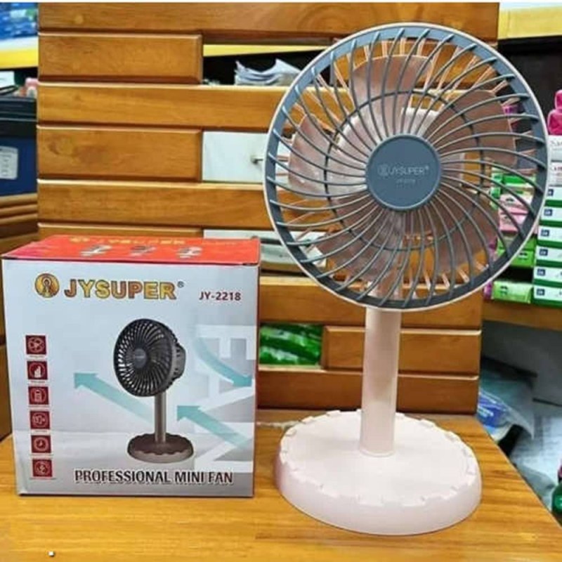 JYSuper JY-2217 Rechargeable AC/DC 12.5-Inch Desk Fan with RGB Light | 4000mAh Portable Table Fan