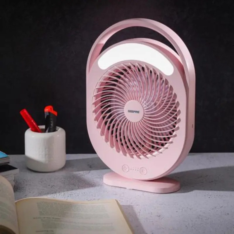 YG-719 Rechargeable LED Multifunctional Table Fan | USB Portable Folding Fan with LED Light