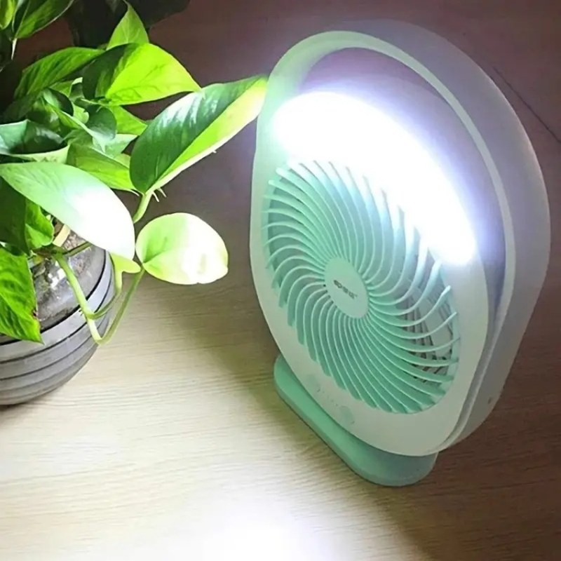 YG-719 Rechargeable LED Multifunctional Table Fan | USB Portable Folding Fan with LED Light