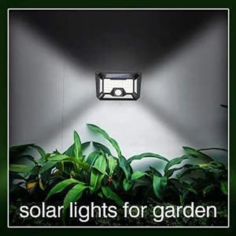 100 LED Solar Wall Light with PIR Motion Sensor | 4-Sided Outdoor Security Light_000984