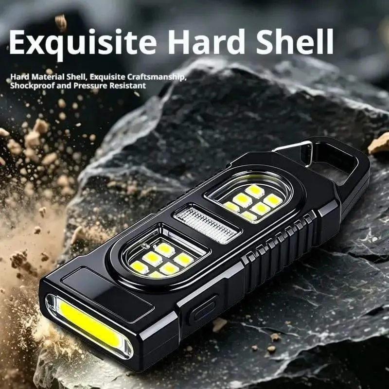 USB-C Rechargeable Keychain Flashlight | COB LED Pocket Work Light